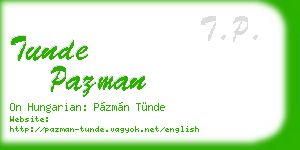 tunde pazman business card